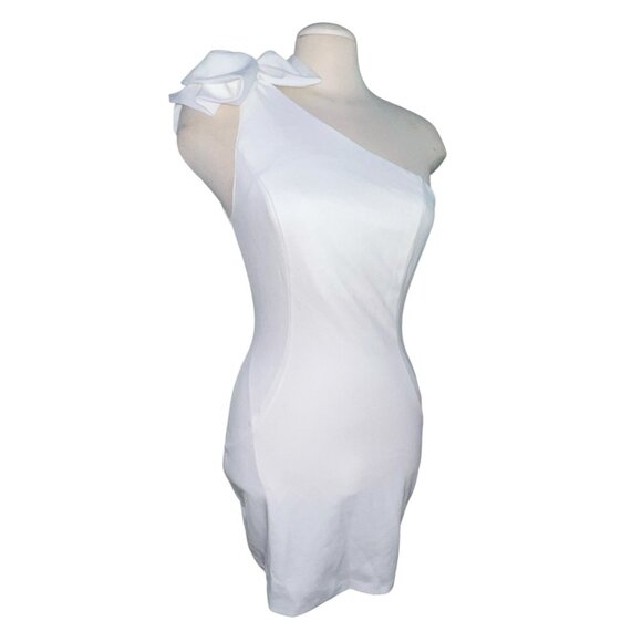 Lulus Unstoppable Stunner White Ruffled One-Shoulder Mini Dress Sz Small White - Picture 4 of 16